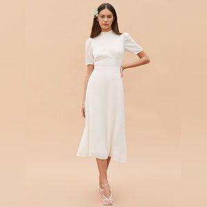 Reformation Dusk Dress in Ivory, sz 0